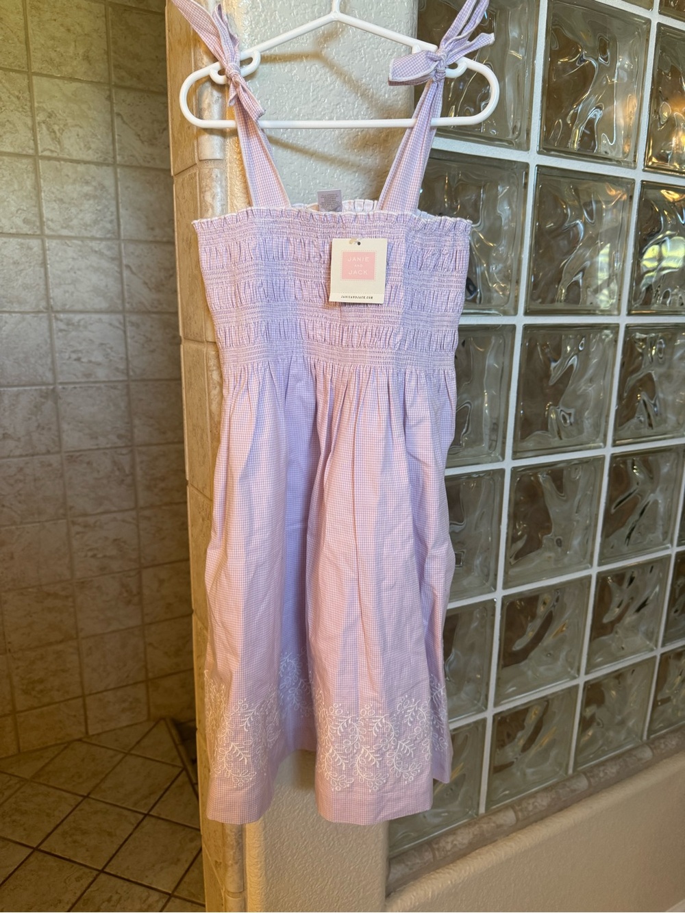 Janie and Jack 6 Lavender Smocked Sundress with Embroidered Hem